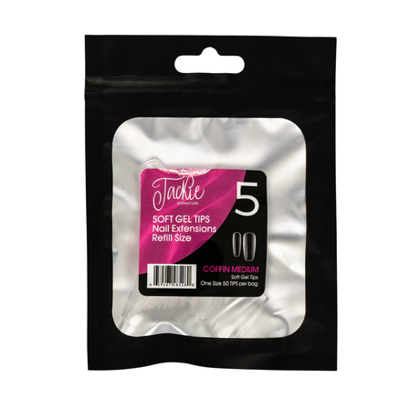 JACKIE SIGNATURE | SOFT GEL TIPS REFILL BAGS - COFFIN MEDIUM (50pcs)