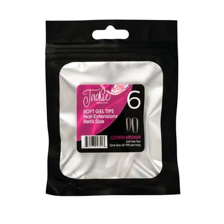 JACKIE SIGNATURE | SOFT GEL TIPS REFILL BAGS - COFFIN MEDIUM (50pcs)
