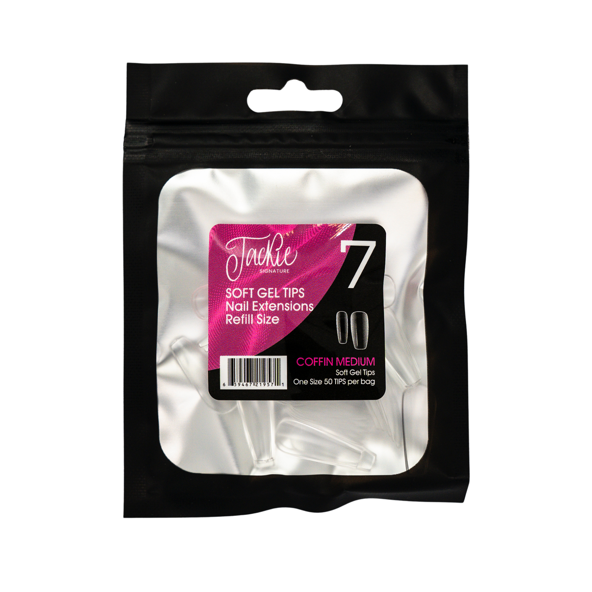 JACKIE SIGNATURE | SOFT GEL TIPS REFILL BAGS - COFFIN MEDIUM (50pcs) #7