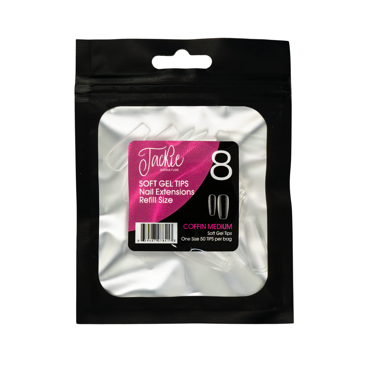 JACKIE SIGNATURE | SOFT GEL TIPS REFILL BAGS - COFFIN MEDIUM (50pcs) #8