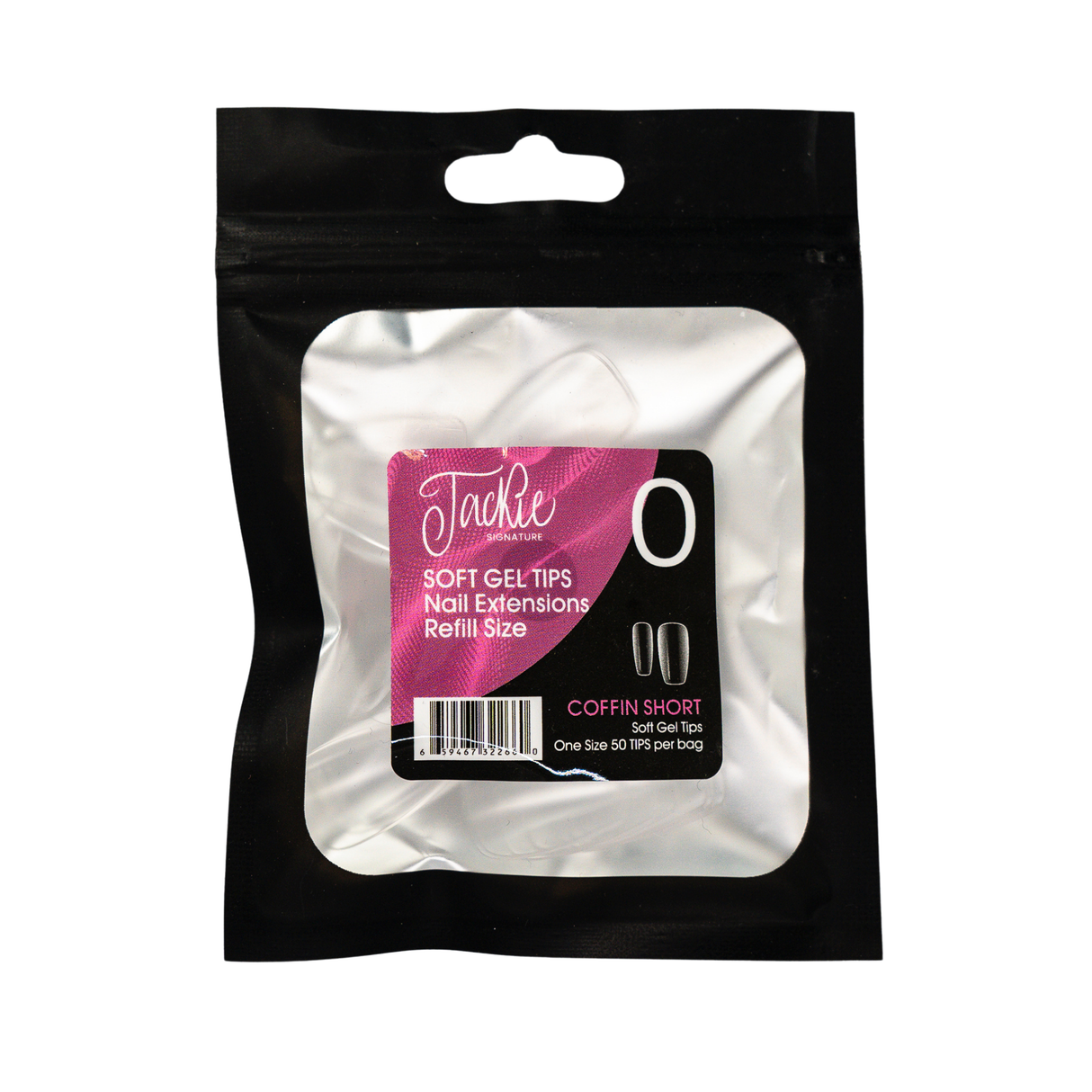 JACKIE SIGNATURE | SOFT GEL TIPS REFILL BAGS - COFFIN SHORT (50pcs) #0