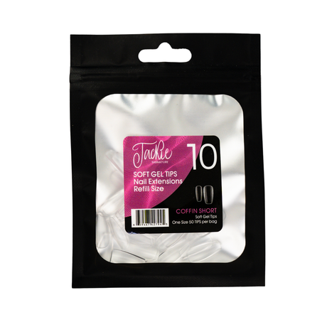 JACKIE SIGNATURE | SOFT GEL TIPS REFILL BAGS - COFFIN SHORT (50pcs)
