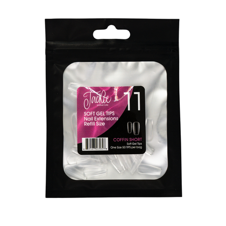 JACKIE SIGNATURE | SOFT GEL TIPS REFILL BAGS - COFFIN SHORT (50pcs)