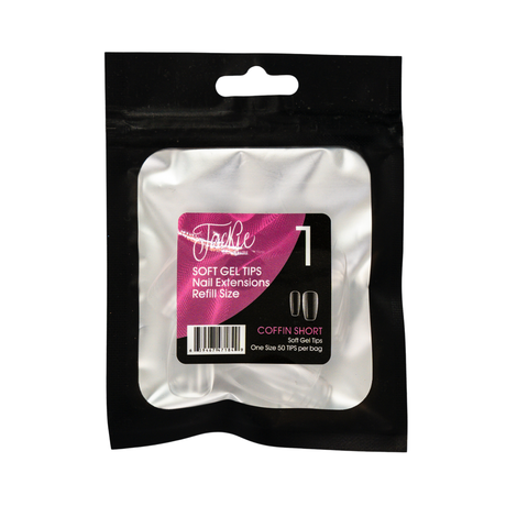 JACKIE SIGNATURE | SOFT GEL TIPS REFILL BAGS - COFFIN SHORT (50pcs)
