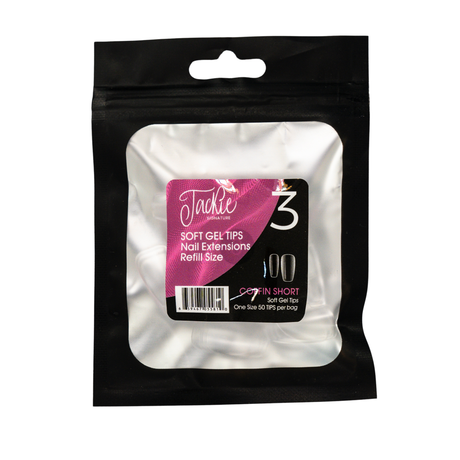JACKIE SIGNATURE | SOFT GEL TIPS REFILL BAGS - COFFIN SHORT (50pcs)