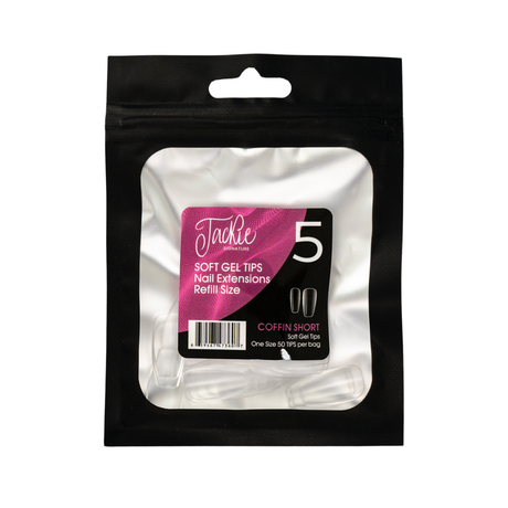 JACKIE SIGNATURE | SOFT GEL TIPS REFILL BAGS - COFFIN SHORT (50pcs)