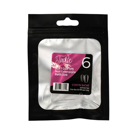 JACKIE SIGNATURE | SOFT GEL TIPS REFILL BAGS - COFFIN SHORT (50pcs)