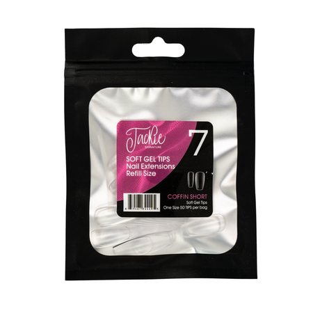 JACKIE SIGNATURE | SOFT GEL TIPS REFILL BAGS - COFFIN SHORT (50pcs)