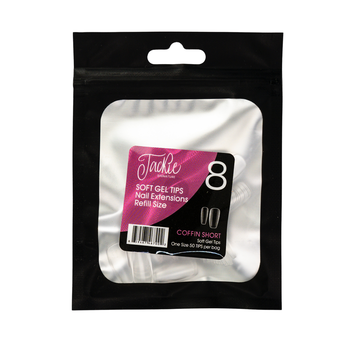 JACKIE SIGNATURE | SOFT GEL TIPS REFILL BAGS - COFFIN SHORT (50pcs) #8