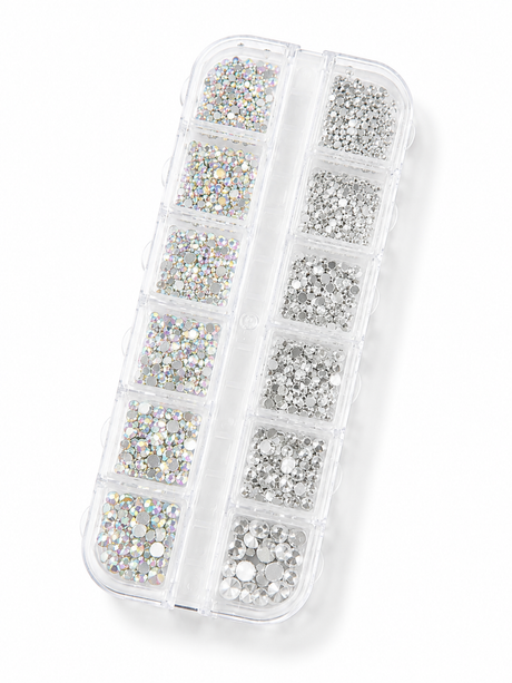 Rhinestone - Box 12 Grid - Rhinestone Mix 12 Grid (Ab + Clear)