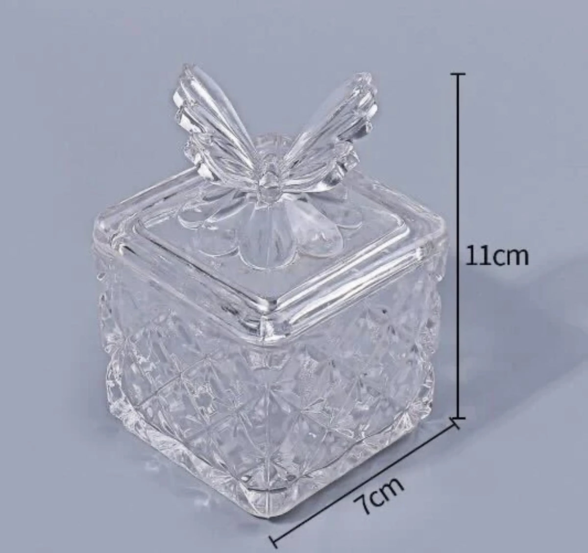 DAPPEN DISH | BUTTERFLY LID GLASS JAR
