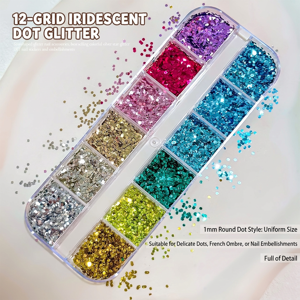 NAIL GLITTER | MINI DOT NAIL SEQUIN (12 color)