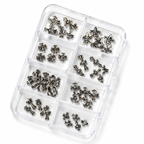 Halloween Nail Charm - Cross Charm - Box of 6 - Metallic Cross Charm