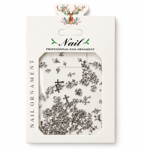 Nail Charm - Cross Mix Bag - Silver