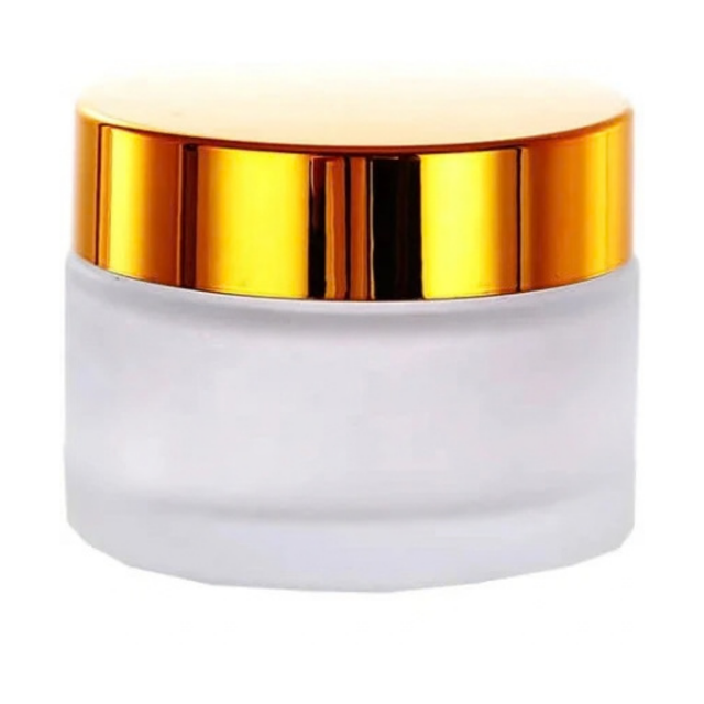 Empty Glass Jar with Gold Lid 50G