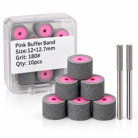 Buffer Band - Included 2 cuticle bit - Pink Buffer Band - #180