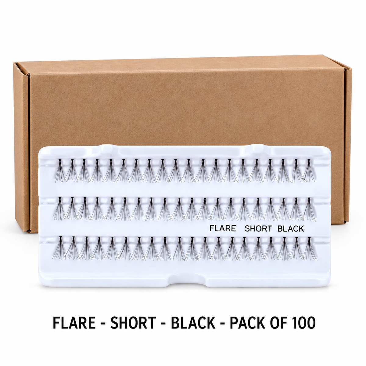 EYELASH - FLARE SHORT - BLACK | 100 PK