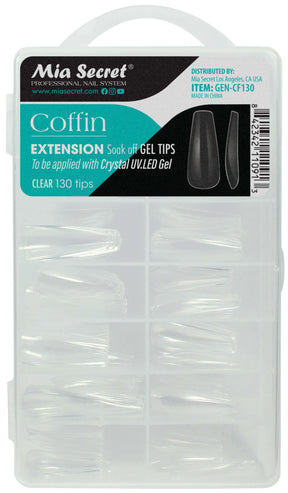 Mia Secret - Gel Tips Coffin Clear 130 Tips