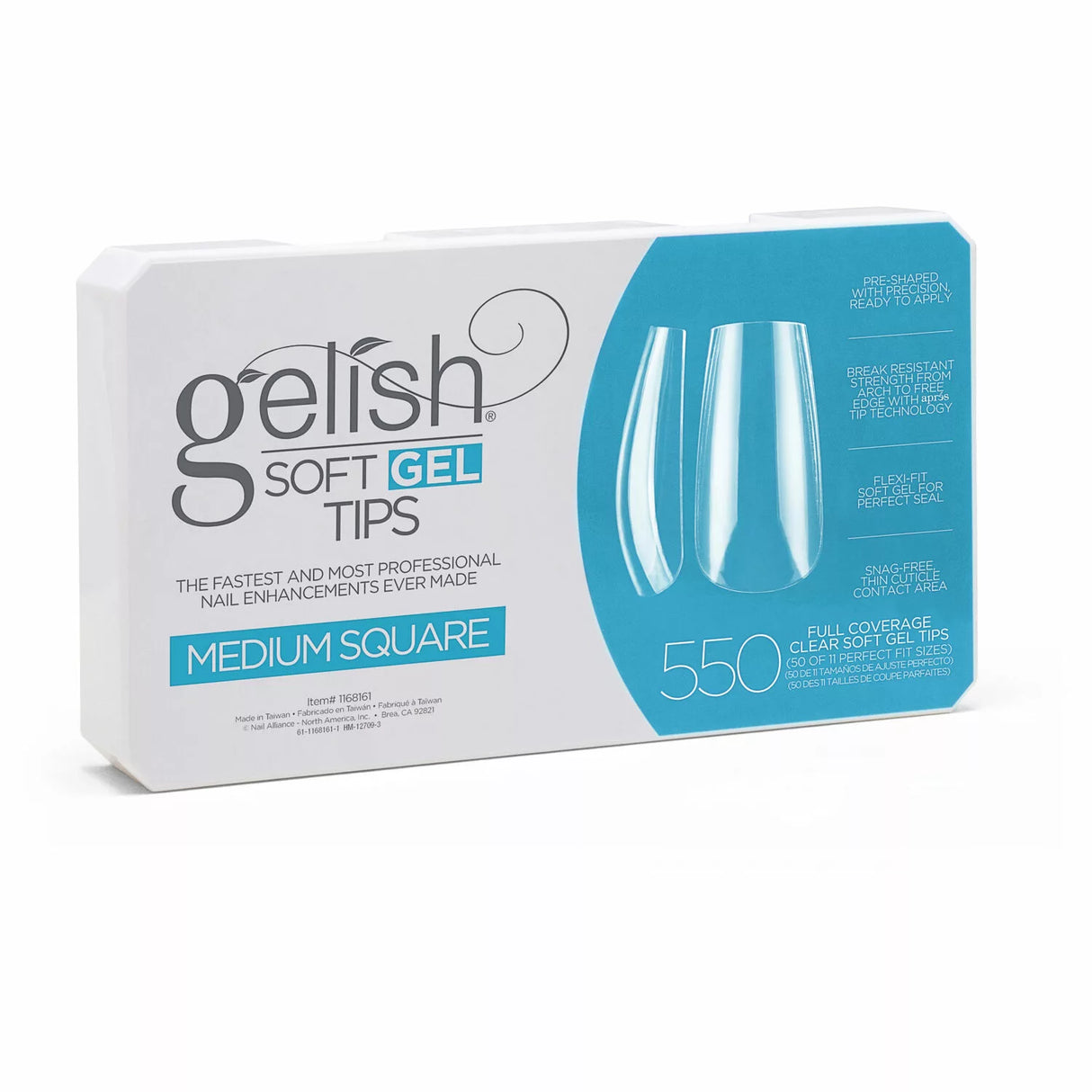 GELISH | SOFT GEL TIPS | MEDIUM SQUARE 550 Tips