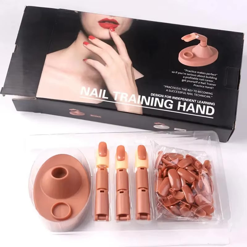 PRACTICE FINGER | NAIL TRAINING HAND - 3 Fingers +  White Base