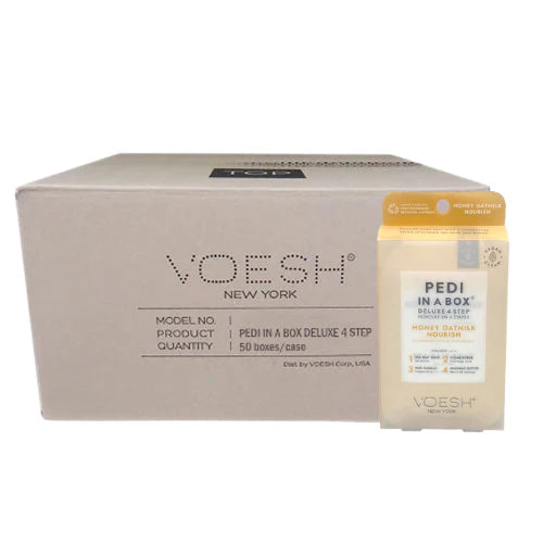 VOESH | PEDI IN A BOX | 4 STEP - HONEY OATMILK NOURISH | CASE OF 50