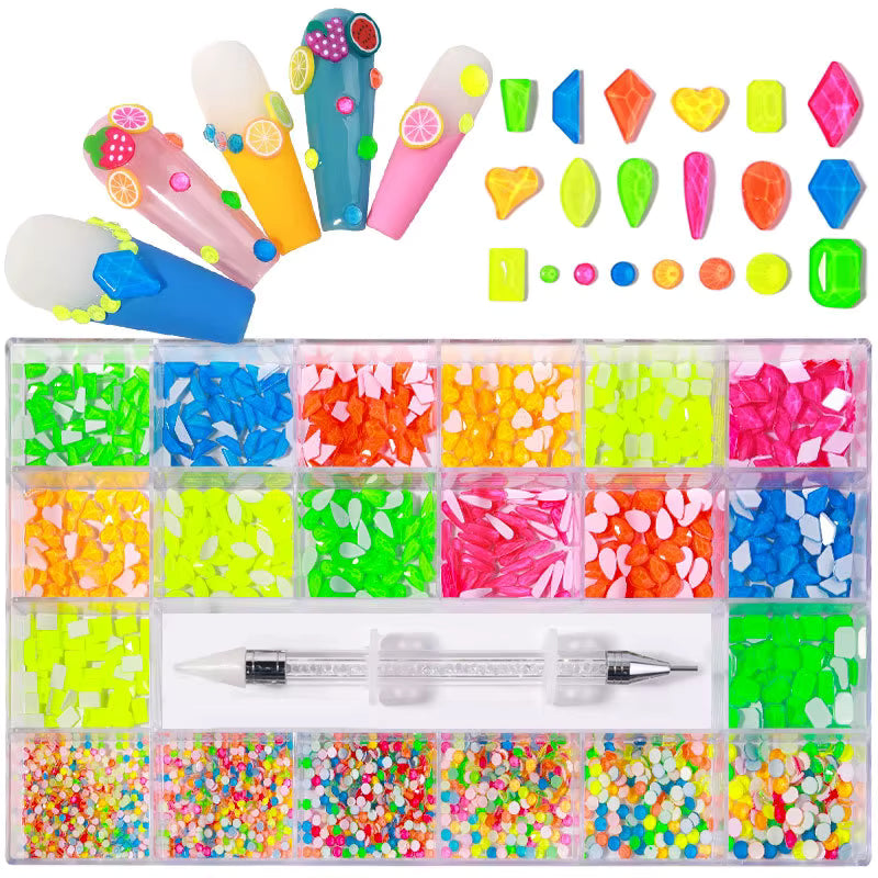Rhinestone | #20 NEON COLOR | Box of 20 Shapes
