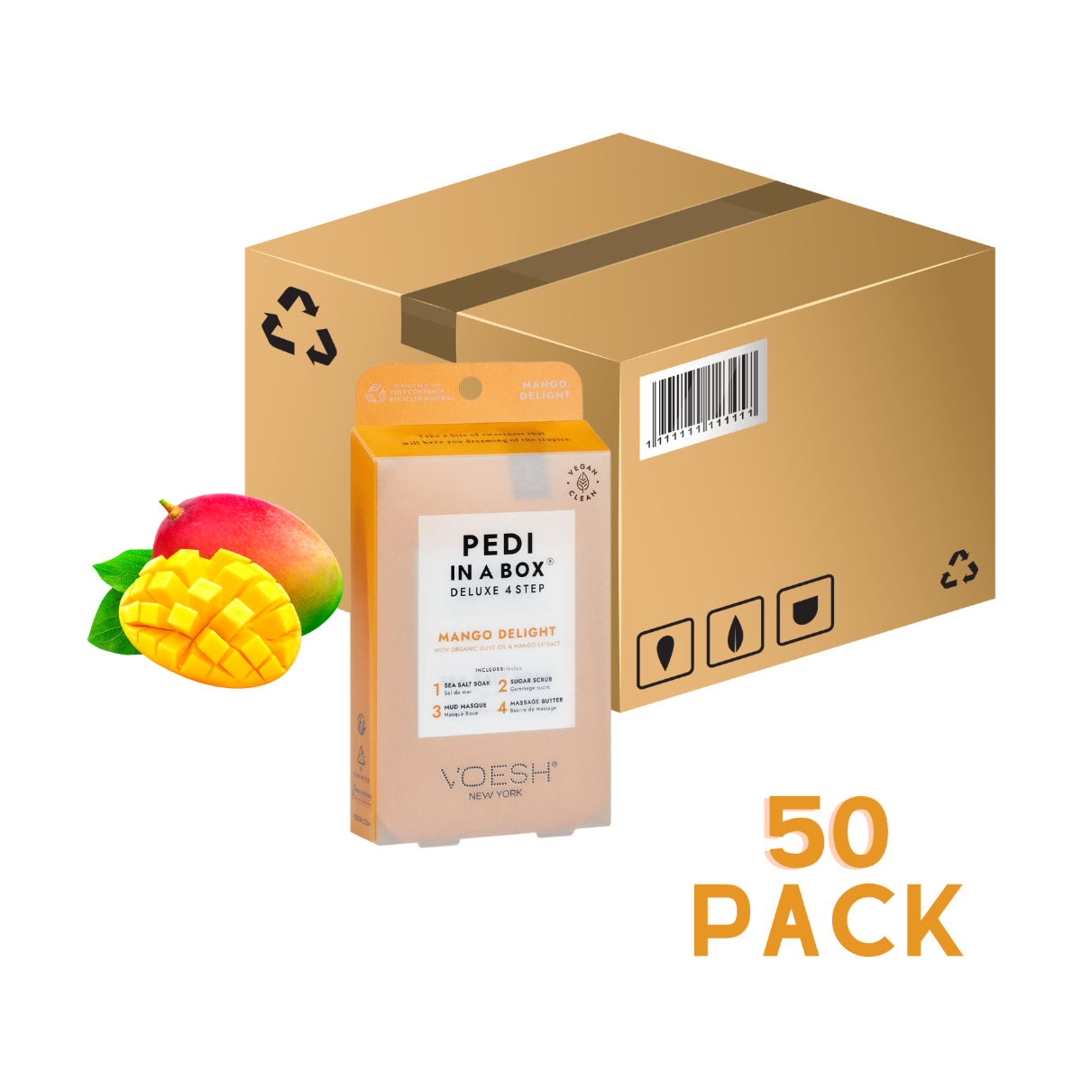VOESH | PEDI IN A BOX | 4 STEP - MANGO DELIGHT