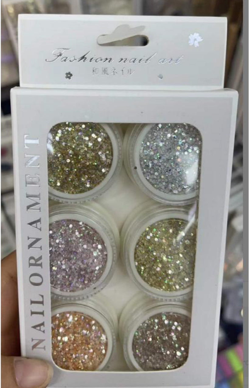 NAIL GLITTER | ULTRA FINE -  STYLE 02 | PACK OF 6