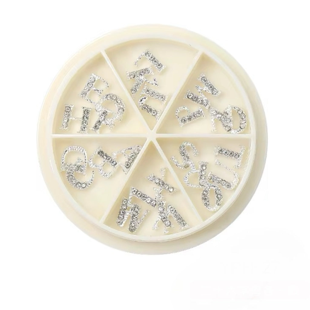 NAIL CHARM | RHINESTONE LETTER WHEEL
