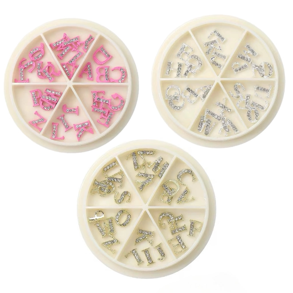 NAIL CHARM | RHINESTONE LETTER WHEEL