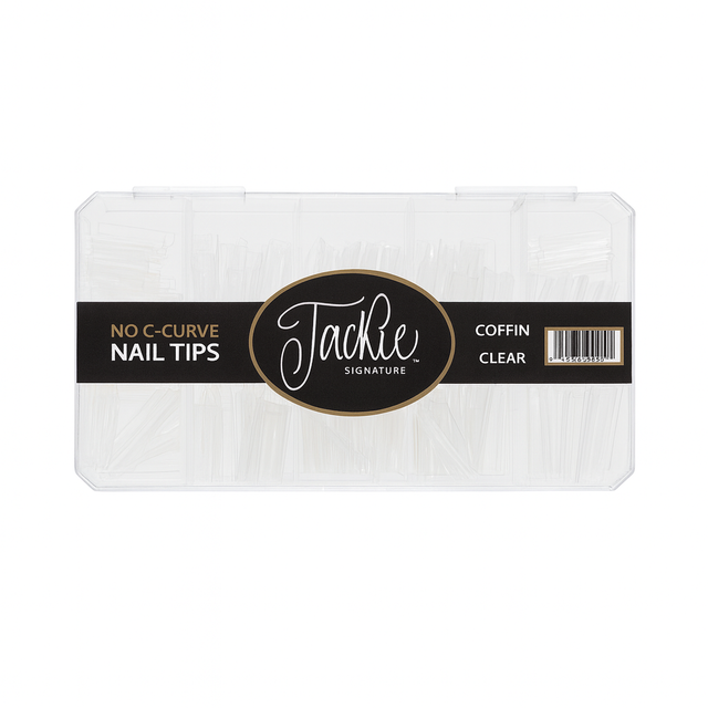 JACKIE SIGNATURE | NO C-CURVE NAIL TIP - CLEAR COFFIN - view 1