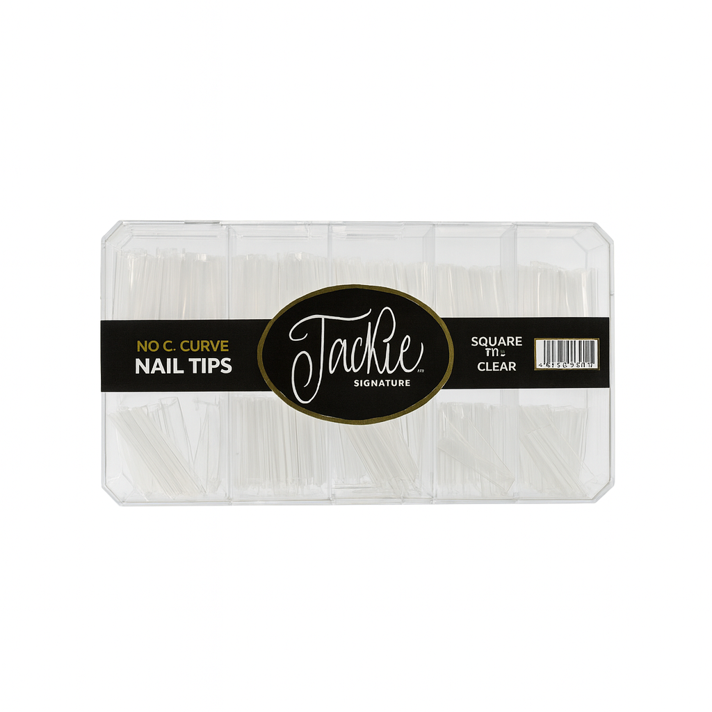 JACKIE SIGNATURE | NO C-CURVE NAIL TIP - CLEAR SQUARE - view 3