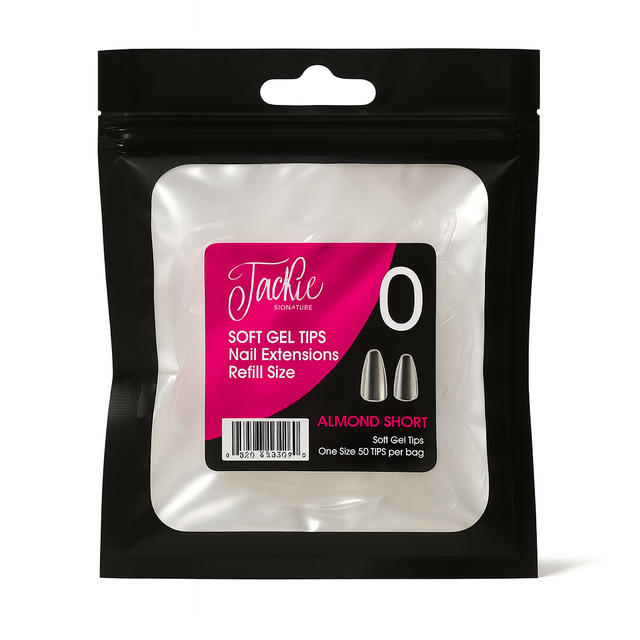 JACKIE SIGNATURE | SOFT GEL TIPS REFILL BAGS - ALMOND SHORT (50pcs) - view 1