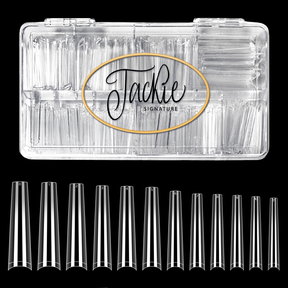 Jackie Signature - No C-Curve Nail Tip - Clear Coffin XXL
