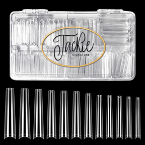 Jackie Signature - No C-Curve Nail Tip - Clear Coffin XXXL