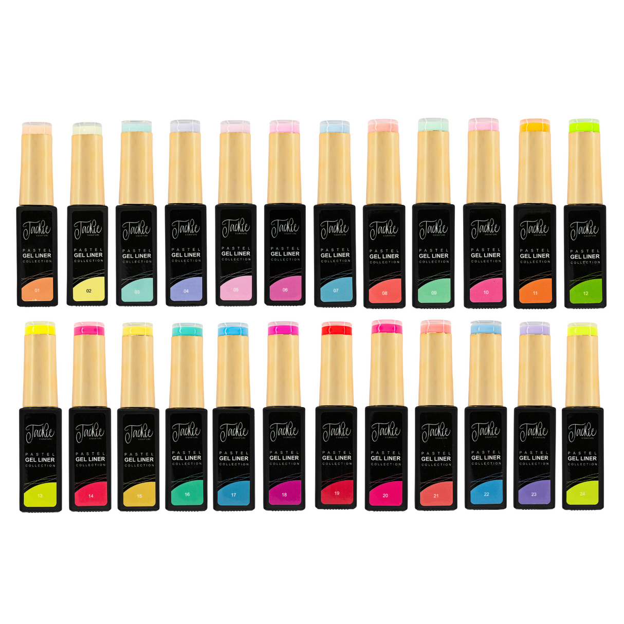 Jackie Signature | Pastel Liner Art Gel Design (Set 24 of Single)