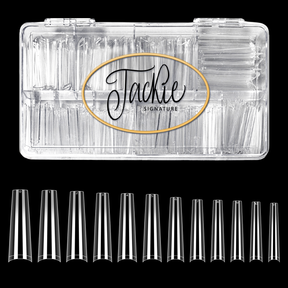 Jackie Signature - No C-Curve Nail Tip - Clear Coffin XL