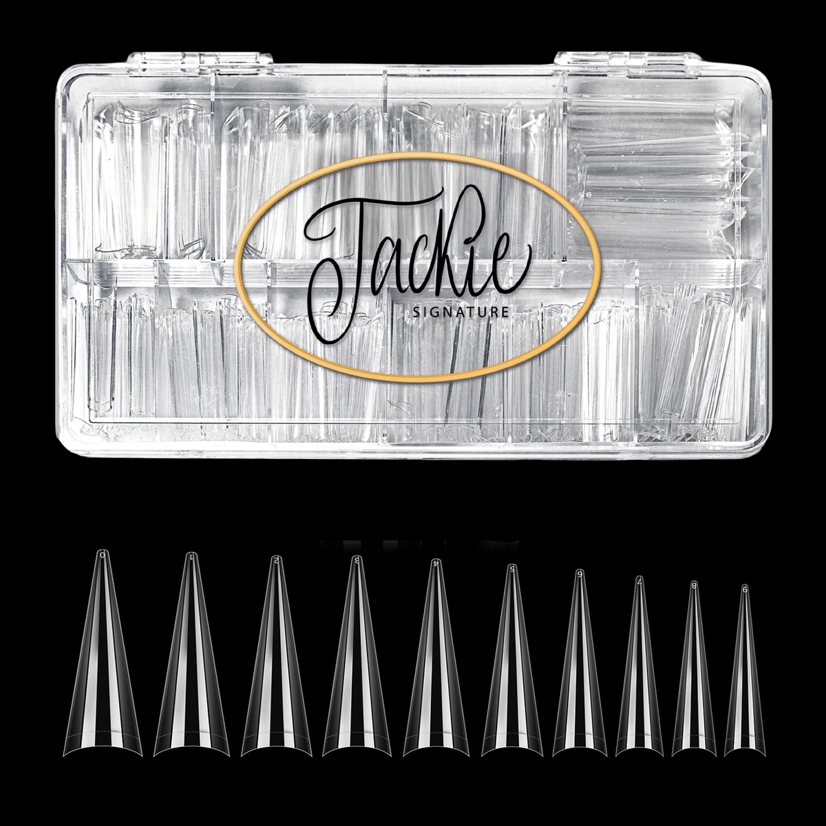 JACKIE SIGNATURE | NO C-CURVE NAIL TIP - CLEAR STILETTO XL – Lucky Nail ...