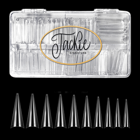 Jackie Signature - No C-Curve Nail Tip - Clear Stiletto XL