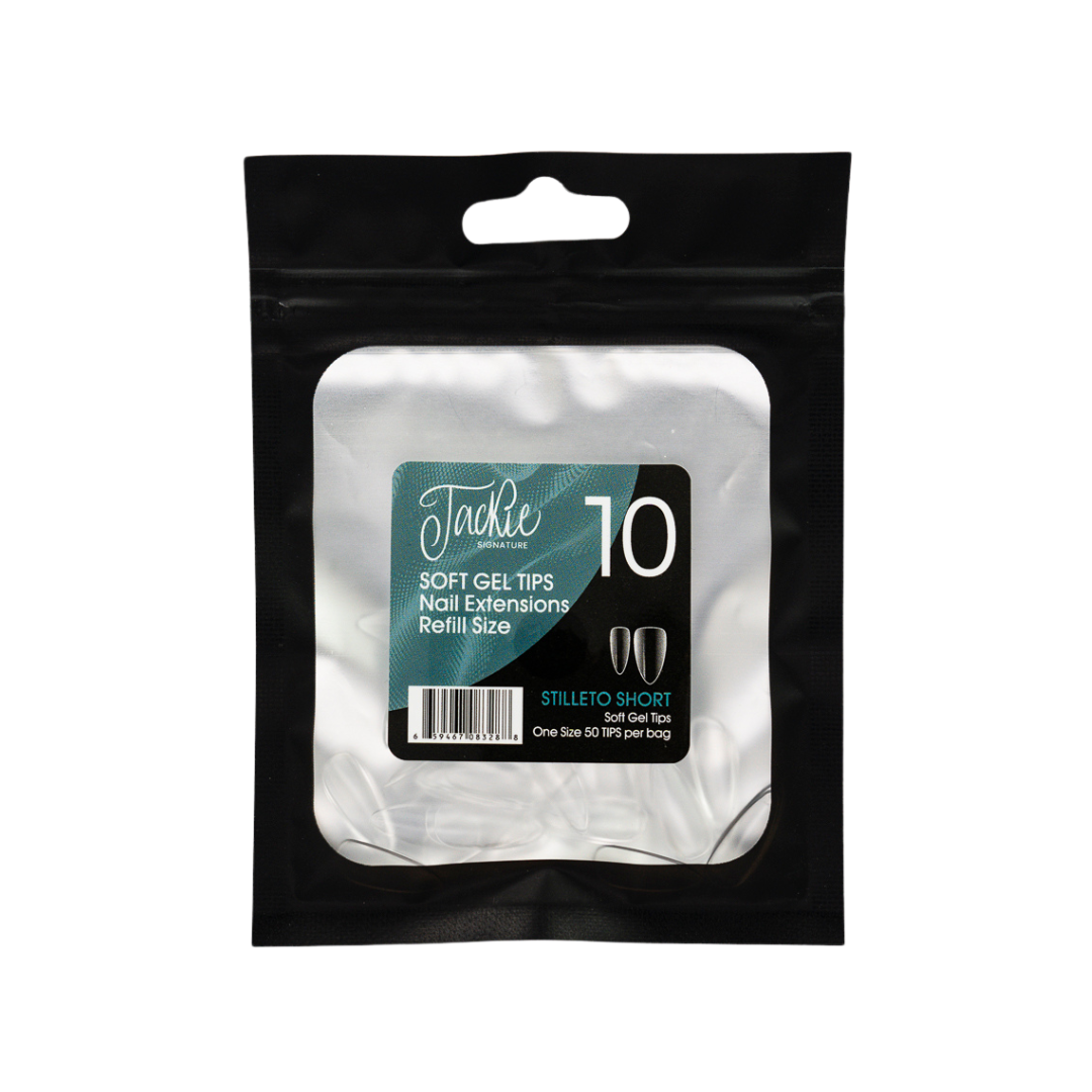 JACKIE SIGNATURE | SOFT GEL TIPS REFILL BAGS - STILLETO SHORT (50pcs) #10