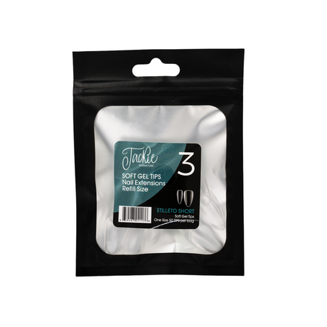 JACKIE SIGNATURE | SOFT GEL TIPS REFILL BAGS - STILLETO SHORT (50pcs)