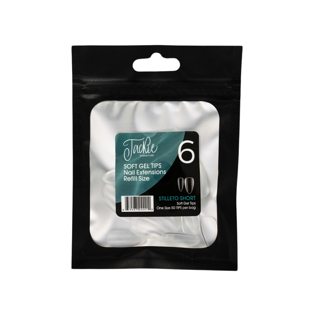 JACKIE SIGNATURE | SOFT GEL TIPS REFILL BAGS - STILLETO SHORT (50pcs)