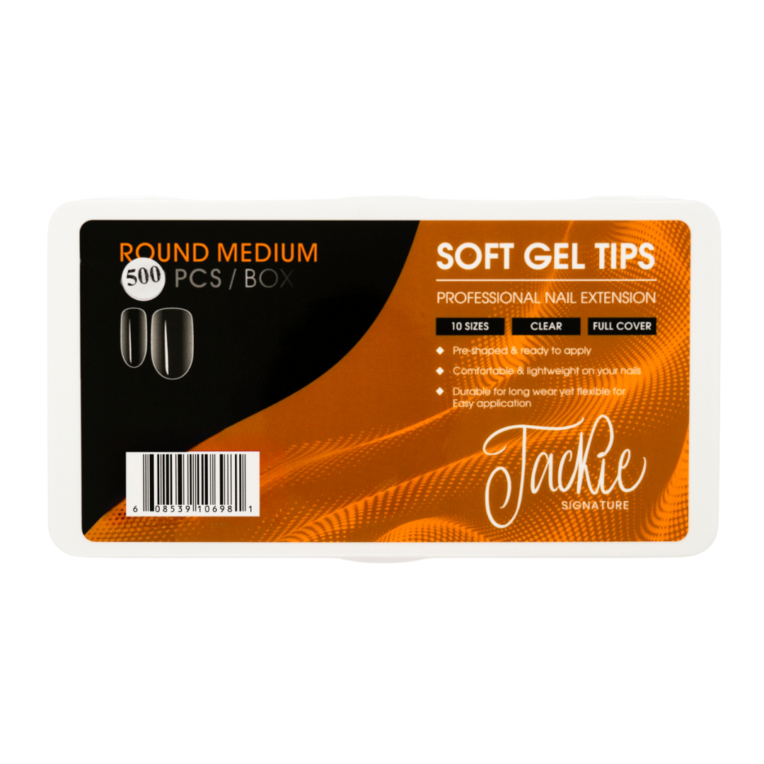 JACKIE SIGNATURE | SOFT GEL TIPS | CLEAR ROUND