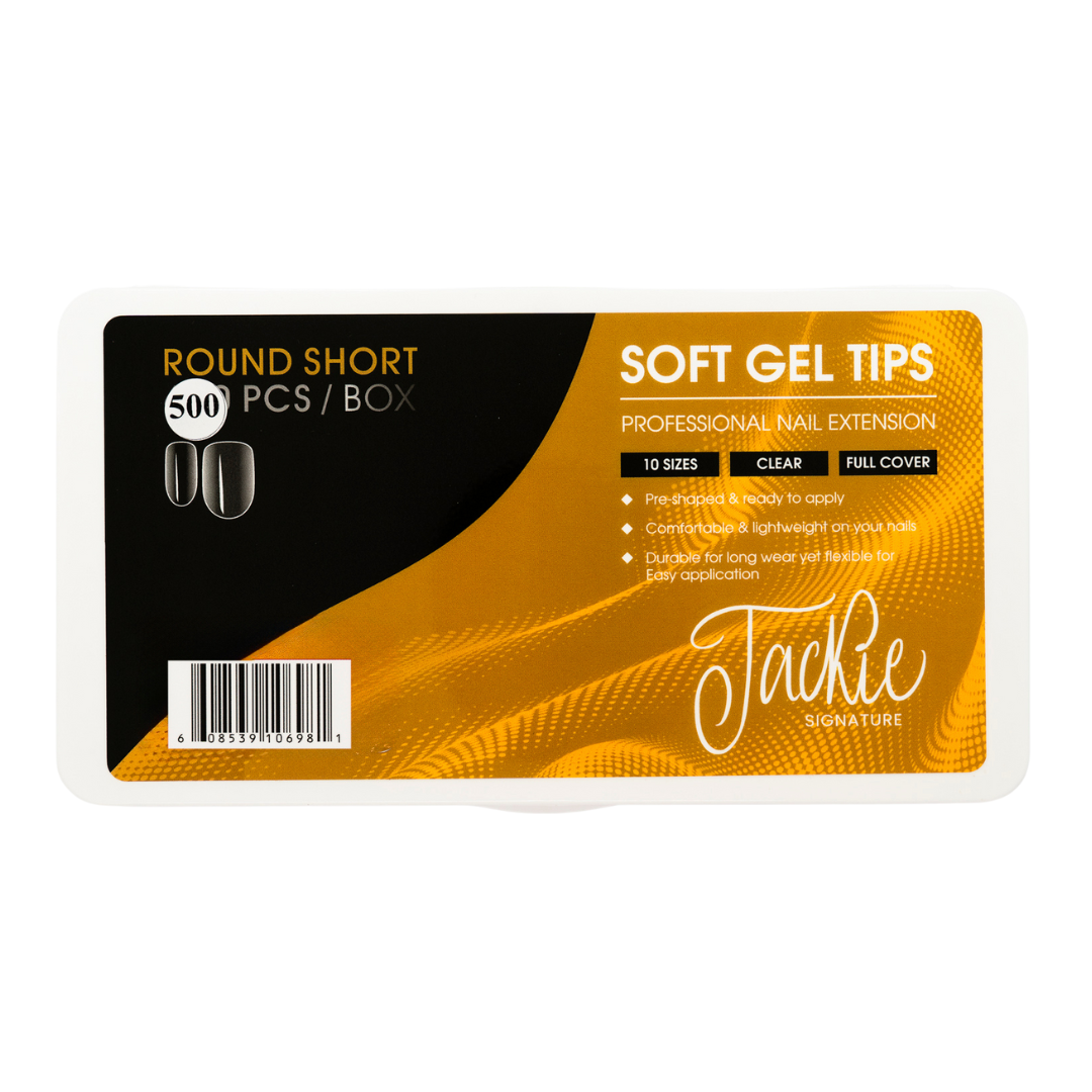 JACKIE SIGNATURE | SOFT GEL TIPS | CLEAR ROUND