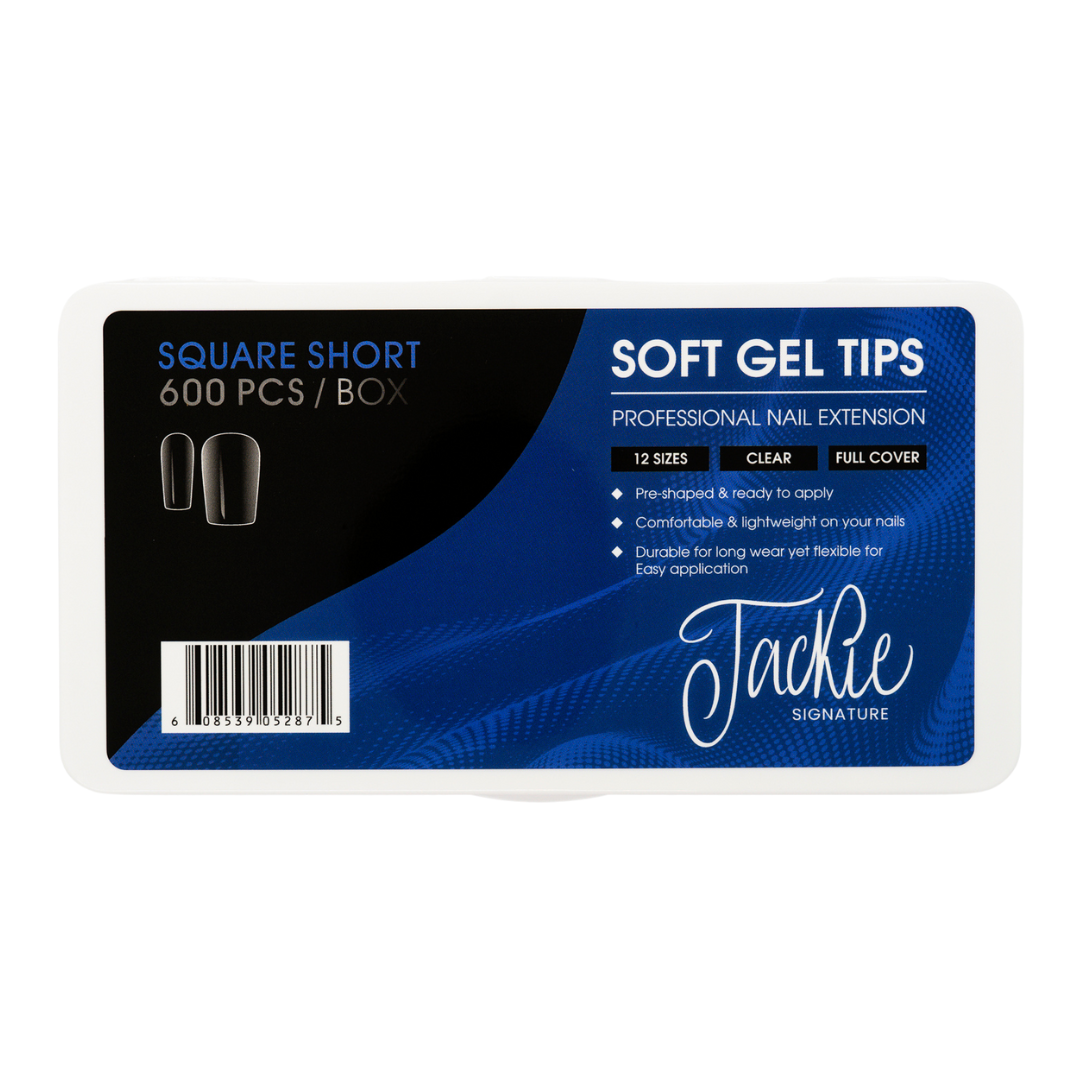 JACKIE SIGNATURE | SOFT GEL TIPS | CLEAR SQUARE