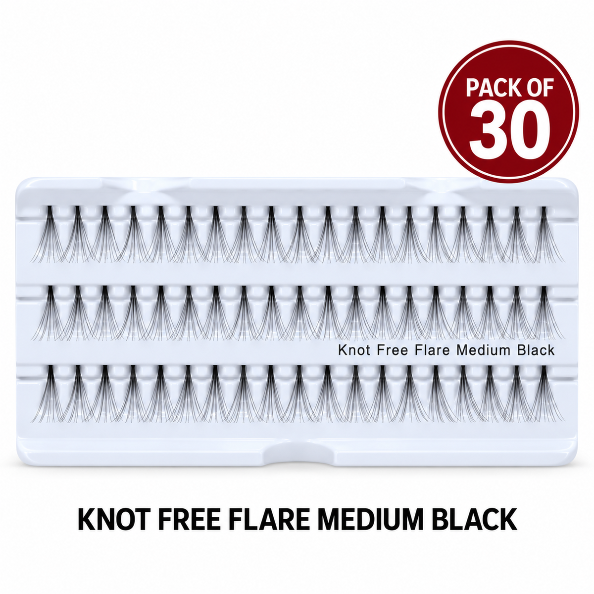 EYELASH - KNOT FREE FLARE MEDIUM - BLACK | 30 PK