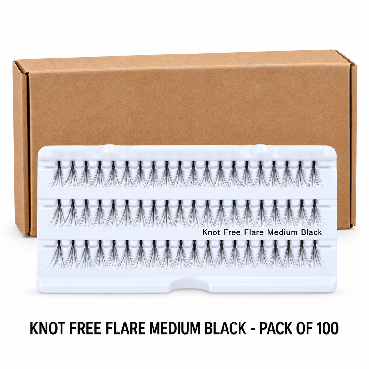 EYELASH - KNOT FREE FLARE MEDIUM - BLACK | 100 PK