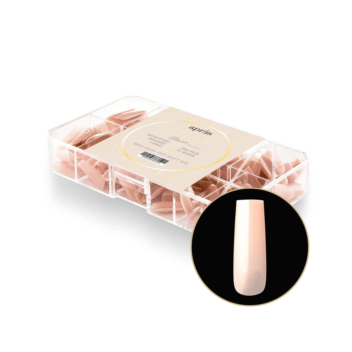 APRES - GEL X NEUTRALS MAISIE SCULPTED SQUARE BOX OF TIPS | 150 PCS