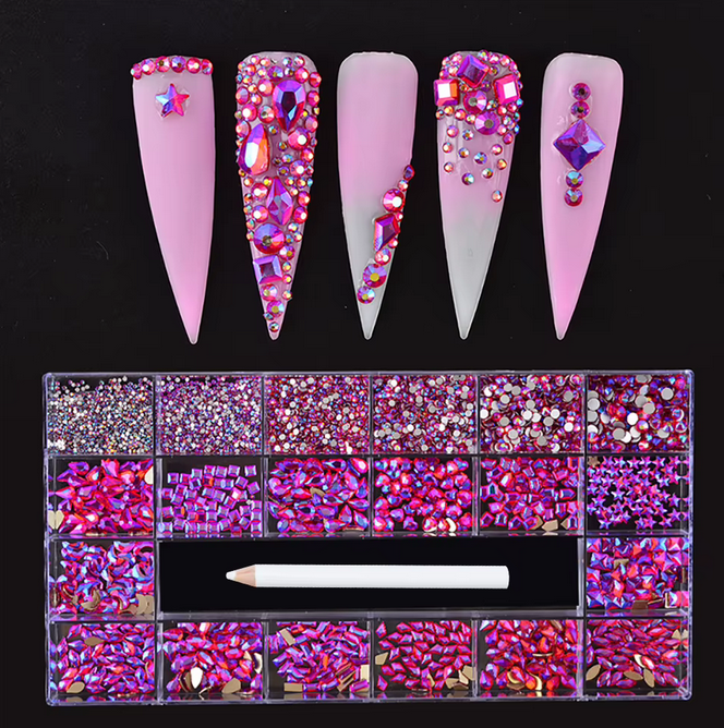 Rhinestone | #22 Light Rose AB | Box of 20 Shapes