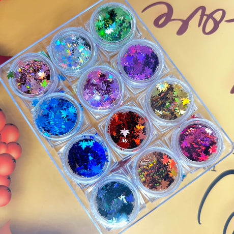 FALL NAIL CHARM | AUTUMN LEAF SEQUIN - 12 JARS